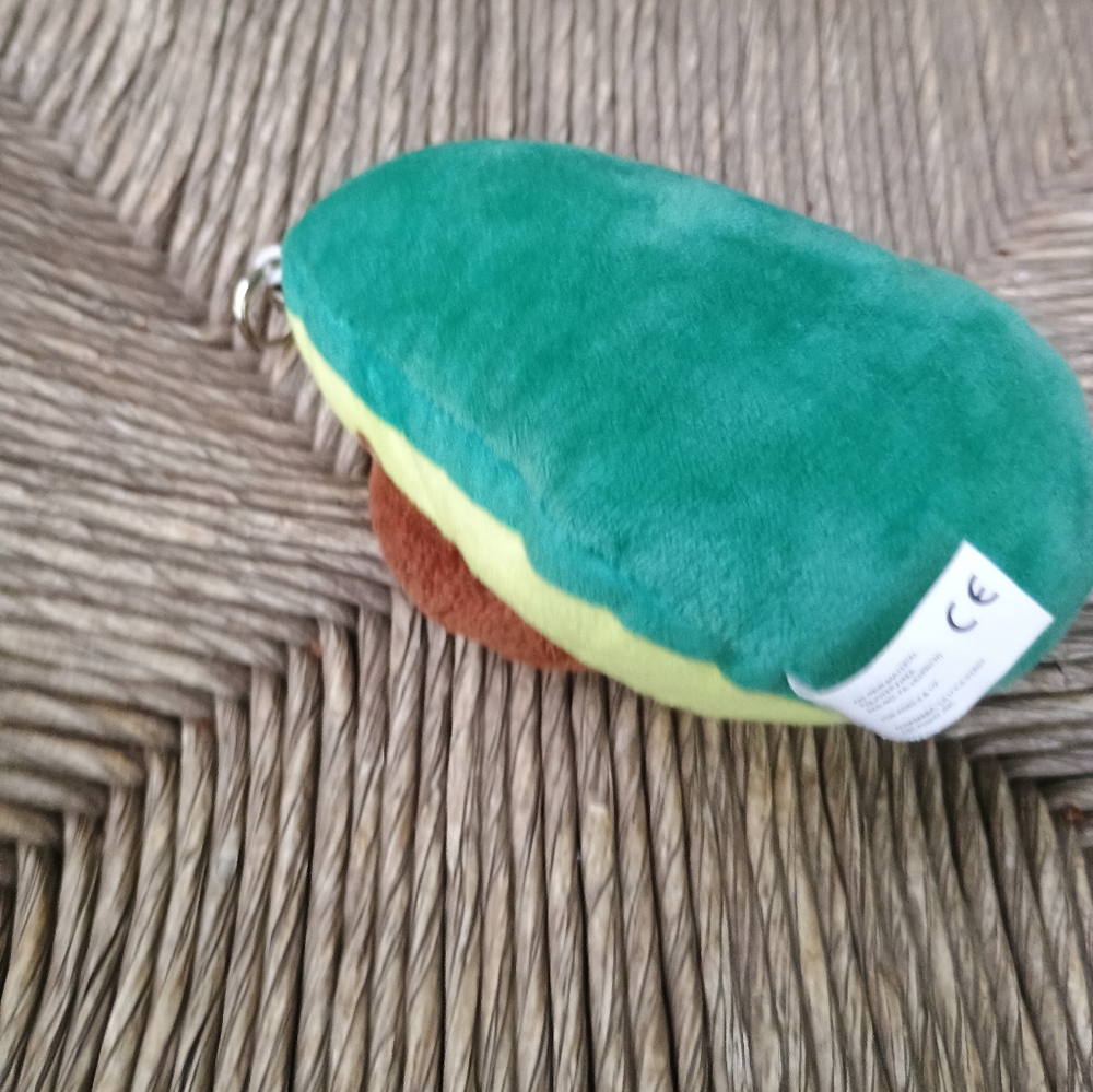 ABC Plush Avocado Keychain with Bear Design Backpack Accessory Stuffed Animal 5" - Picture 6 of 10